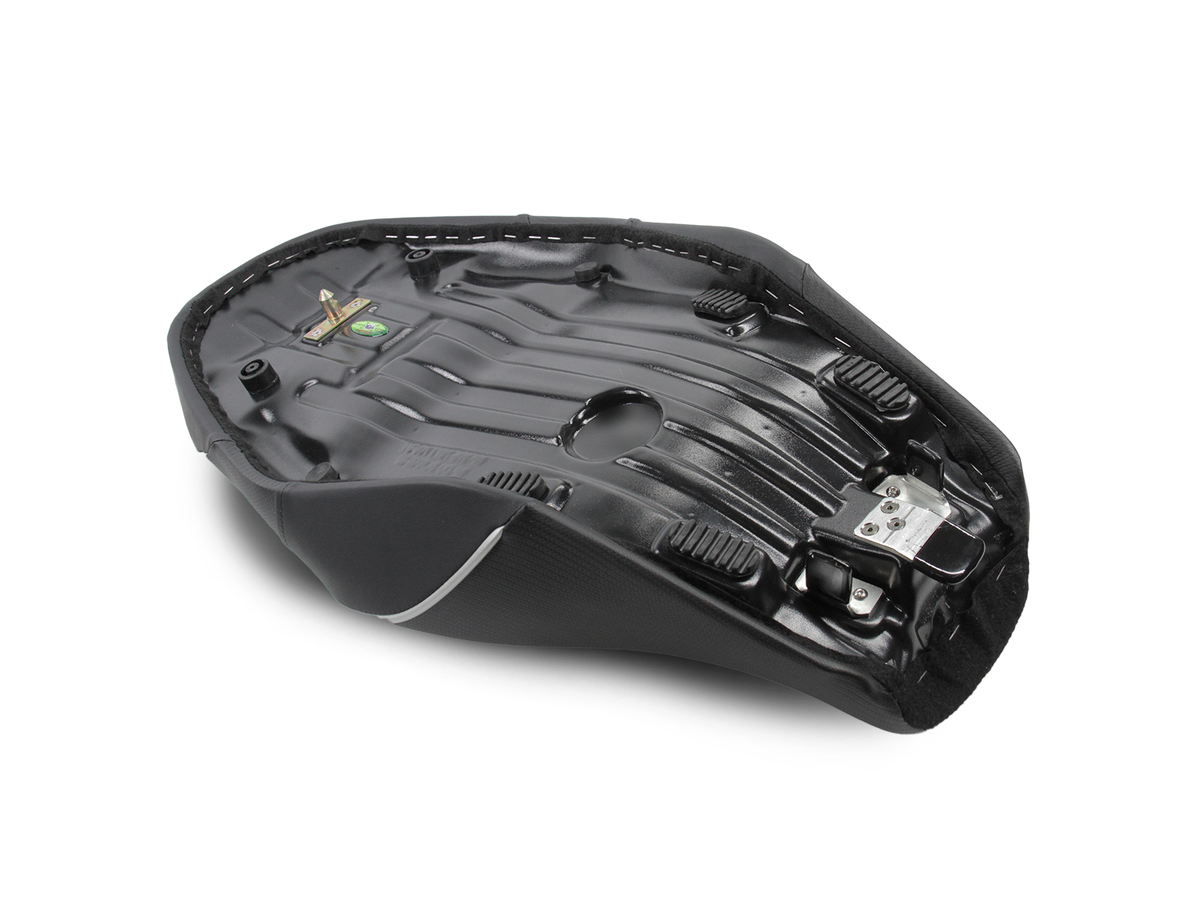 The Sargent World Sport Motorcycle Seat for the Ducati Scrambler features a precision-molded seat pan.